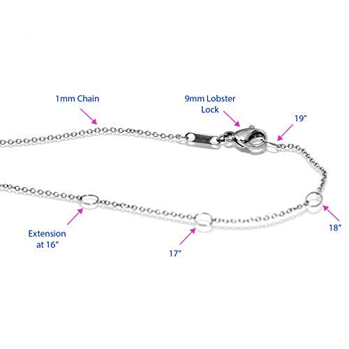 Dolceoro Inspirational Mantra Necklace, 42mm x 3mm Vertical Bar Pendant Jewelry, 316L Surgical Stainless Steel4