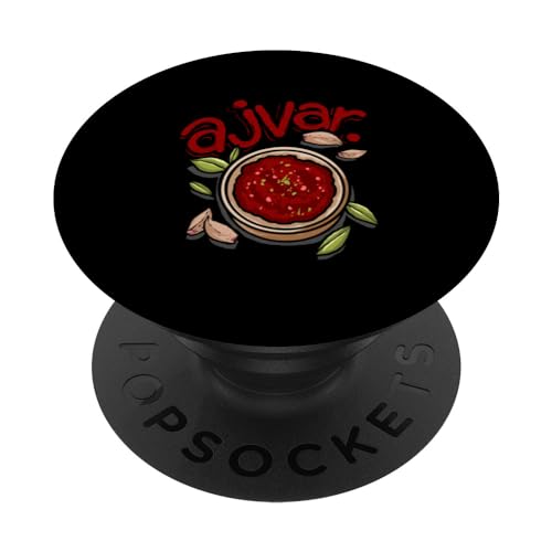 Ajvar Sweet Bell Peppers Receta de comida macedonia Ajvar PopSockets PopGrip Intercambiable