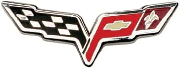 C6 Chevrolet Corvette Cross Flags Lapel Pin 7/8˝ - Chrome