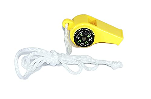Marine Sports Manufacturing Combo Compass and Thermometer Whistle Yellow