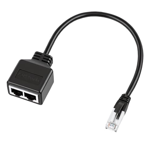 Duplicador Ethernet RJ45, Cable Adaptador RJ45 1 a 2 Divisor Ethernet Splitter Macho a 2 Hembra Compatible Cat5 Cat5e Cat6 Cat7 para Compartir Conexión Internet Alternar Dispositivos Router PC TV Ofic