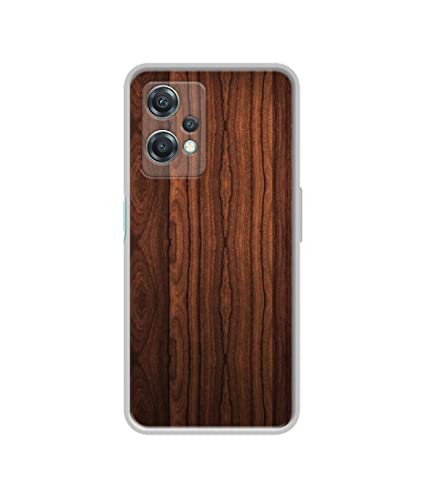 Image of Brown Wooden Texture Design Printed Silicon Soft TPU Back Case Cover for OnePlus Nord CE 2 Lite 5G