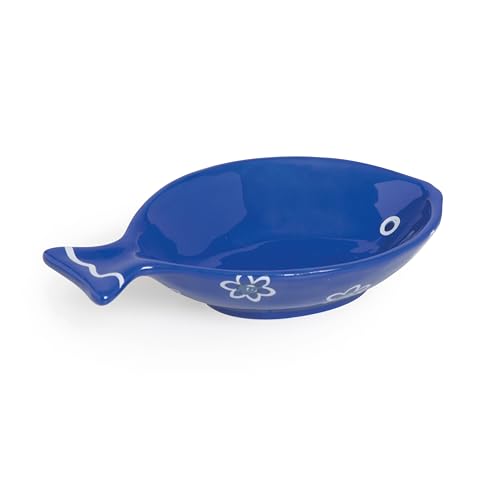 Excelsa Ocean Set di 4 Ciotole a Forma di Pesce in Ceramica, 17x11,20 cm