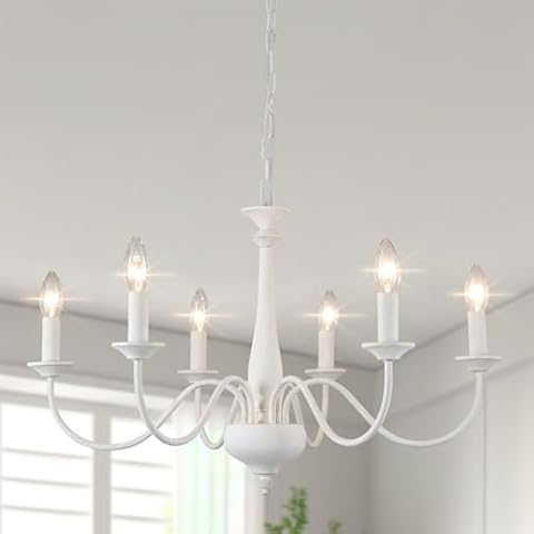 Distressed White Vintage Chandelier Light Cover