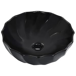 Kangmusi Schwarz Keramik Waschschale 46 x 17 cm