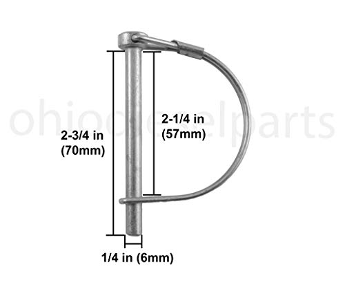 Stainless Steel PTO Round Shaft Locking Trailer Hitch Pin – 1/4" x 2-1/4" (3-Pack) - Image 4