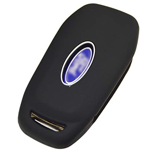 Image of Silicone Key Fob Cover Remote Protector for Ford F150 F250 F350 F450 F550 Raptor Ranger Transit Fusion Bronco EcoSport Escape Explorer Expedition Lightning Maverick XLT (Flip Key)