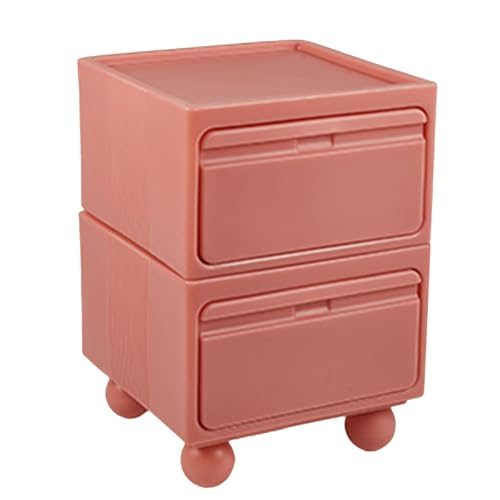 Cómoda de Plástico Nórdica,Mesa de Centro Creativa for Sala de Estar Con Espacio de Almacenamiento,Se Puede Combinar Y Usar Con Bricolaje, Adecuada for Sala de Estar,Mesa Auxiliar de Sofá(Pink,Large)