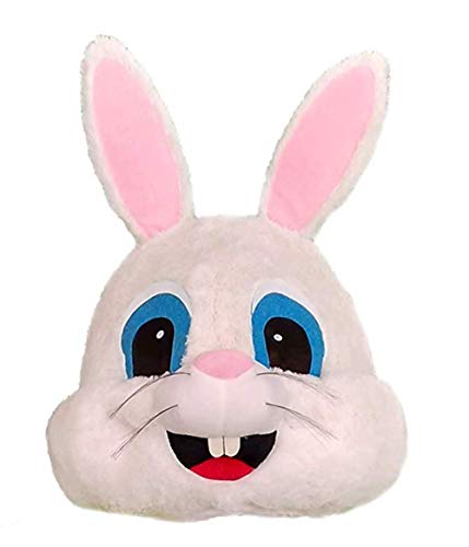 Lormaka Bunny Mascot Head Costume Rabbit Animal Head Mask Cosplay Dress Halloween Party Suit