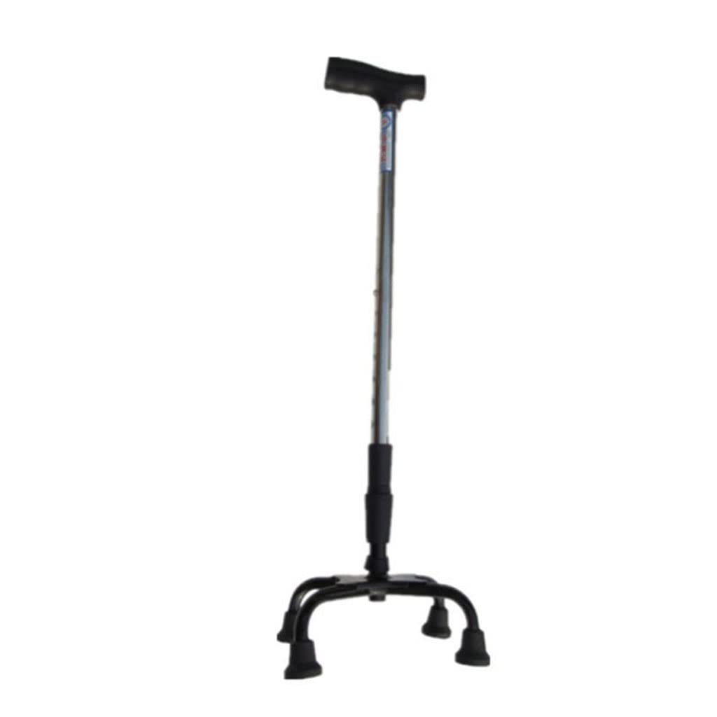 XMING Bastón de Cuatro ángulos for Ancianos, bastón de Cuatro Patas, bastón telescópico Ajustable, Andador for Ancianos, Ejercicio de rehabilitación
