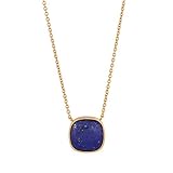 lapis necklaces sterling silver FORM UND EIGENSCHAFT: Die zarte Goldkette hat einen quadratischen Anhänger mit abgerundeten Ecken und einer Fassung in Gold.