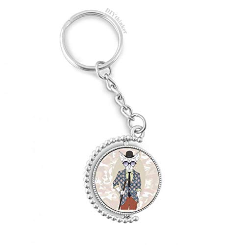 Llavero de perro estilo acuarela con anillo giratorio, el regalo ideal para fechas especiales
