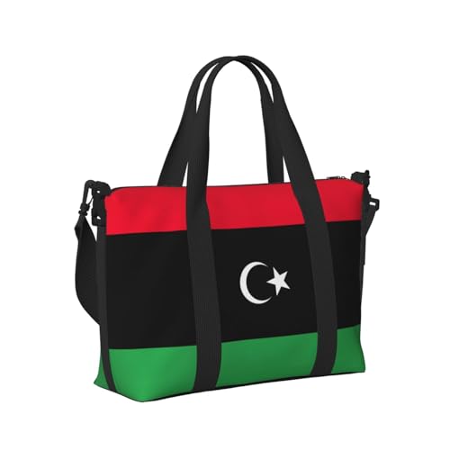 Libyan flag print Travel Duffel Bag,workout duffel bag, overnight shoulder Bag,Weekender Bag for Women Men3