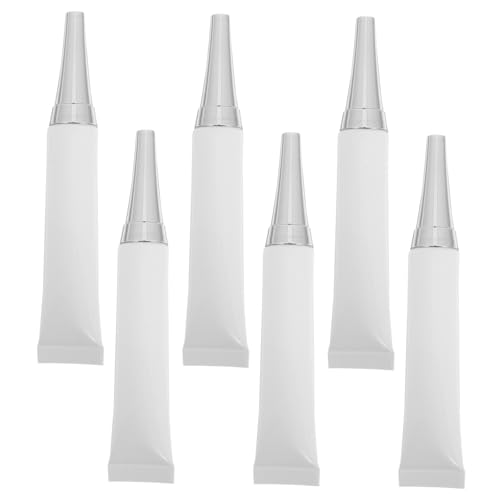 PLAFOPE 6 Piezas Tubos De Embalaje Para Cosméticos Tubos Vacíos Expresibles De Blancos Rellenables Para Loción Para Brillo De Labios y Crema De Ojos