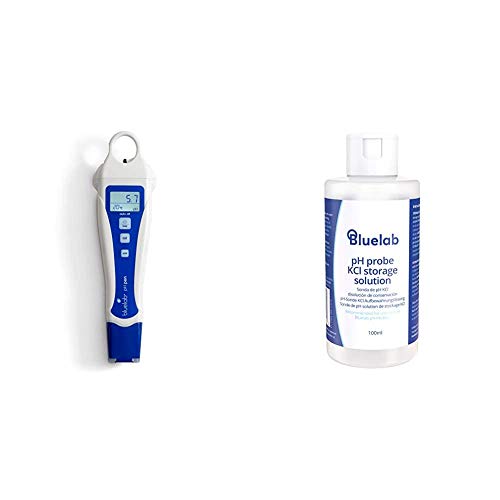 Bluelab PENPH pH Pen Fully Waterproof Pocket Tester, Easy Calibration, Double Junction Probe for Improved Accuracy and Durability & STSOL100 KCL Storage Solution for pH Probes, 100ml