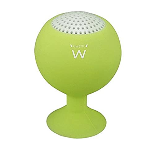 Ewent EW3539 - Altavoz portátil (con Ventosa, 2 W), Verde flúor