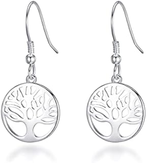 Sterling Silver Tree of Life Drop Earrings