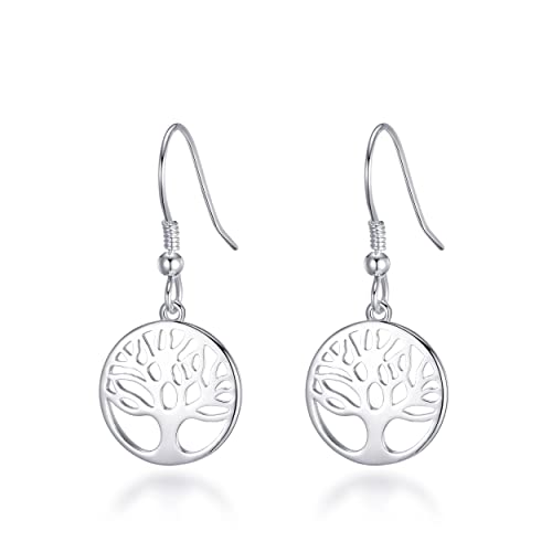 Aretes colgantes de plata esterlina con el árbol de la vida Cover