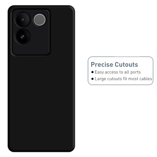 Image of HELLO ZONE Exclusive Matte Finish Soft Back Case Cover for iQOO Z7 Pro 5G / Vivo T2 Pro 5G - Black