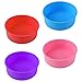 Molde de Silicona para Tartas,4 Pcs 15cm Molde Silicona Redondo Moldes Reposteria para pasteles hornear Antiadherente para Pan Tartas de Arco Iris Cocina(4 colores,6inch)