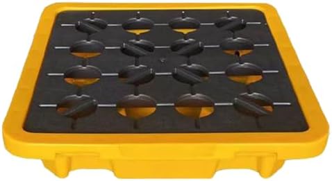 Oil Tank Spill Tray - Spill-Proof Containment Platform, Durable Polyethylene with Flat Grating & Drain Outlet, Modular Leakproof Tray for Garage & Factory Use,25.98x14.17x3.94in/66x36x1