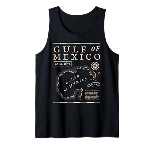 Gulf of Mexico 1672 Historic Map Tank Top