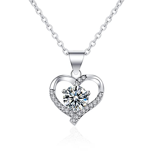 Collier ras du cou 9K avec pendentif cœur et diamant de laboratoire pour femme