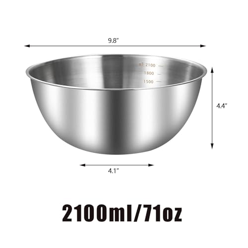 Set de 2 Tazones Mezcladores de Acero Inoxidable 2.22 Qt miniatura 2