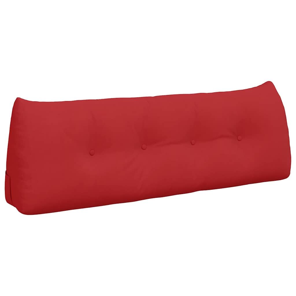 Rückenpolster Rot 140x24x50 cm Samt-Optik Bett Keilkissen | Ergonomisches Keilkissen für Schlafzimmer und Wohnzimmer mit abnehmbarem Bezug und Knopf-Design.