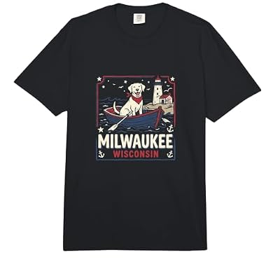 Milwaukee Wisconsin Dog Lover Vintage Retro Design RA0D Comfort Colors Adult Heavyweight T-Shirt