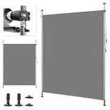 LEADZM Klemmmarkise Senkrechtmarkise 200x305cm,Ausziehbar & Blickdicht...