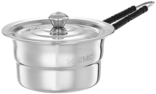 Amazon Brand - Solimo Induction Base Stainless Steel Sauce Pan with Steel Lid