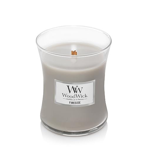 WoodWick Medium Hourglass Scented Candle | Fireside | with Crackling Wick | Burn Time: Up to 60 Hours | Gifts for Women