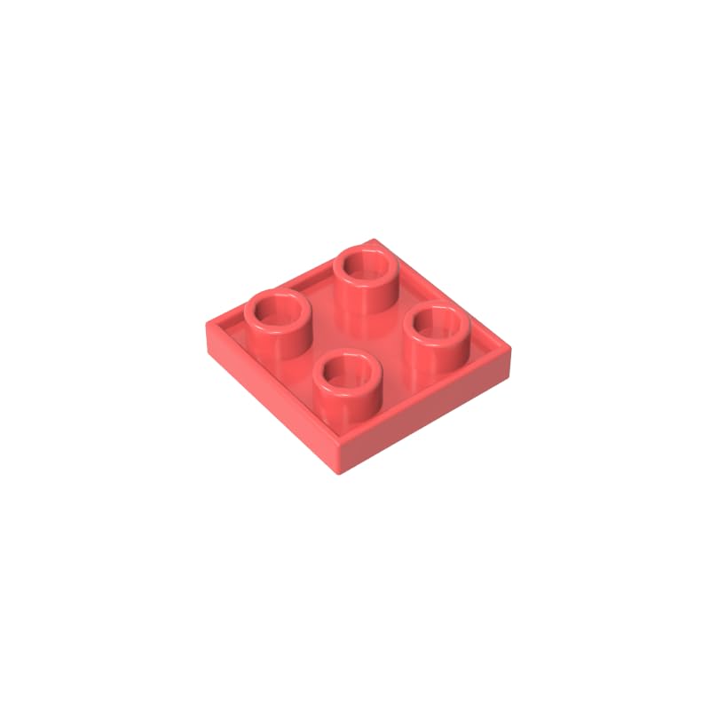 XYEIUGO 2x2 Double-Sided Plate, Coral Orange, 50 PCS — image 1