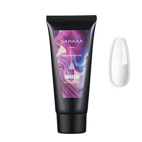 Clear Poly Extension Nail Gel, 60ML 2.12 oz, Professional Quick Painless Nail Gel Builder Natural Clear (Clear)