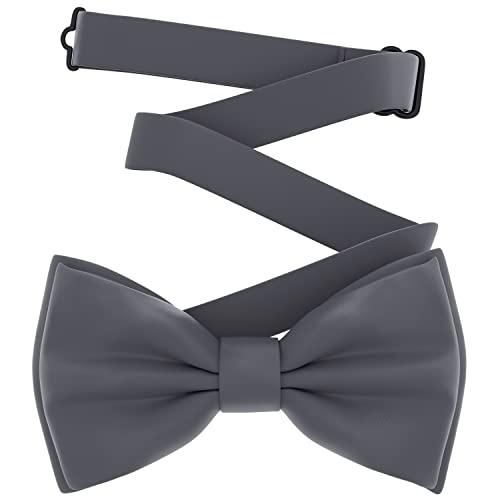 Image of Adam Young Men's Bow Ties Pre-Tied Style Formal Satin Classic Bowtie for Tuxedo Faux Silk