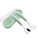 muskmelon Utensilios para Bebé Set Cubiertos Bebé con Estuch Juego de Tenedor y Cuchara para Niños Cucharas con Estuche Seguro para Viajes para que Bebé Puede Alimentarse Solos. (GN)
