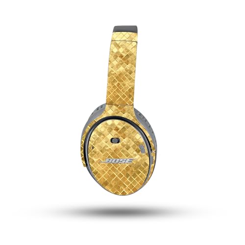 Image of MightySkins Skin Compatible with Bose QuietComfort 35 II Headphones - Gold Tiles | Protective, Durable, and Unique Vinyl Decal wrap Cover | Easy to Apply, Remove, and Change Styles