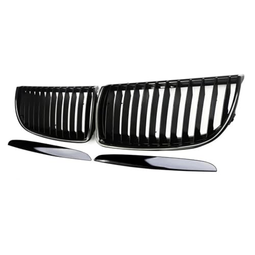 Grilles avant pour BMW E90 E91 2005-2008 en noir brillant à lattes simples
