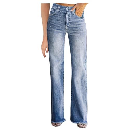 Womens Wide Leg Jeans Casual High Waisted Flared Denim Pants 2025 Fall Boyfriend Stretchy Baggy Loose Pants