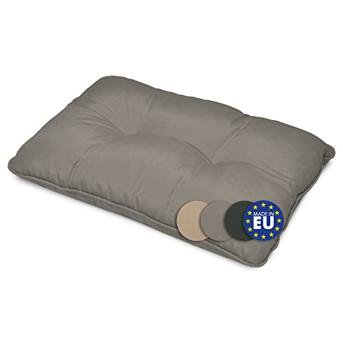 Beautissu Cojín para Muebles de jardín o Mimbre - Acolchado Lounge de sillas de Exterior Resistente al Agua - 70x40x12 cm - Gris Claro