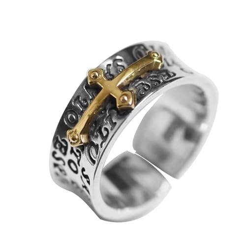 Bague croix gothique unique, le cadeau idéal pour homme biker - 4