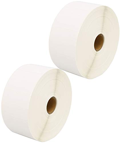 Image of 2,000 Compatible Zebra 52mm x 38mm White Direct Thermal Labels (1000 Labels per Roll) for Zebra Type Printers - Two Rolls