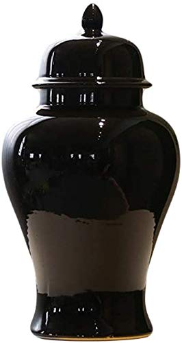 asdchZen Vase Ceramic New Chinese Countertop Black General Cans Tea Cans Candy Cans Decorative Flower Insert Ornaments