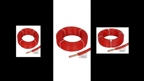 Image of Red Copper Core Electrical Wire, PVC Insulated, Flexible House Wiring Cable, Coil (red, 4)