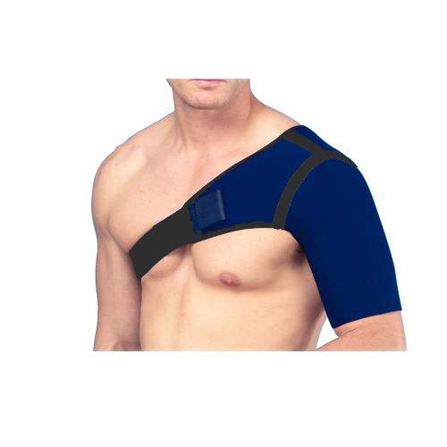 Witzion Shoulder Support Adjustable Neoprene Stretch Strap Wrap Belt Gym Shoulder Brace Blue & Black (Left)