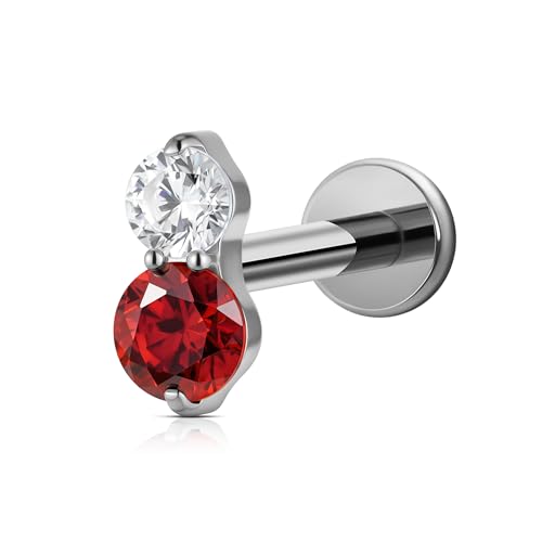 FINE4U �s�A�X�W���G���[�X�^�b�h 16G/18G 6mm 8mm - ASTM F136�`�^���t���b�g�o�b�N�X�^�b�h �R���N�g���K�X�w���b�N�X�t���b�g�p, 18G(1.0mm) Threadless, �`�^��, �L���[�r�b�N�W���R�j�A