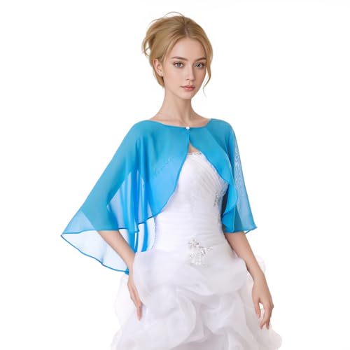 Women's Elegant Chiffon Shawl Wraps Shrug for Evening Dresses Wedding Guest Cape Bolero Cover-Up Scarf3