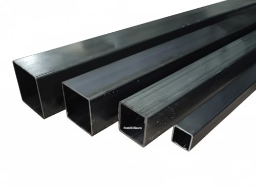 barra tubolare ferro quadrato diverse dimensioni,lunghezza 2 metri (confezione DA 3 pezzi 25x25x2x2000 mm)