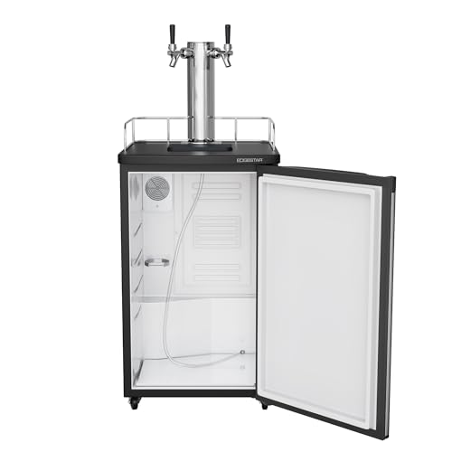 EdgeStar KC2000TWIN Full Size Dual Tap Kegerator & Draft Beer Dispenser - Black on Fridge.com